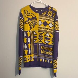 NFL Minnesota Vikings Purple Yellow Sweater patchwork sweater size Medium